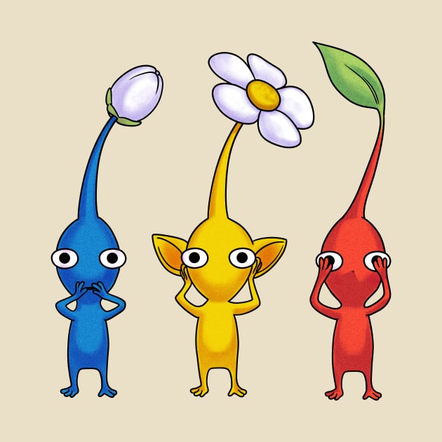 Three Wise Pikmin Throw Pillow Official Pikmin Merch