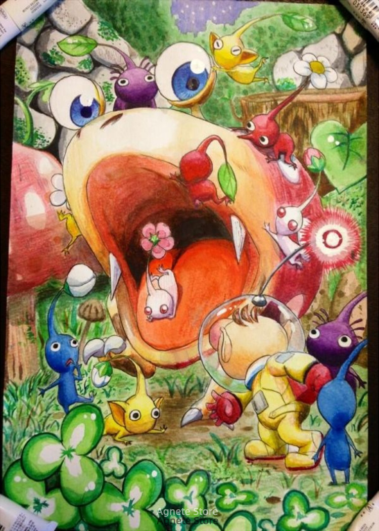 Pikmin 3 Deluxe Poster Game Prints Posters Wall Pictures for Modern Living Room Decor 3 - Pikmin Shop