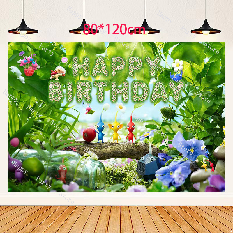 The Game Pikmin Birthday Party Decorations Pikmin Balloon Banner Backdrop Cake Topper Party Supplies Baby Shower 5 - Pikmin Shop